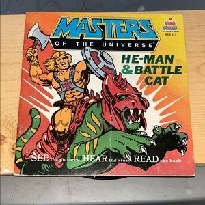 He-Man & Battle Cat Record - Vintage Green/Red Cover